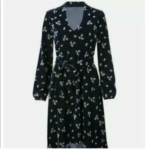 CABI - Decked Out Dress Blue Velvet Floral Print